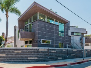 Exterior of modern multifamily building in West Hollywood